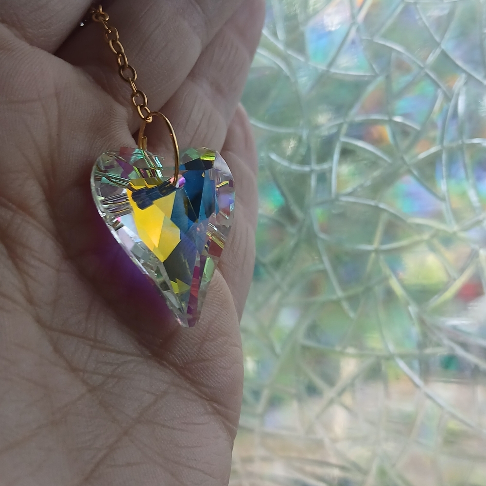 Gold Ginko Rainbow Maker Prismatic Suncatcher - Picture 3 of 3